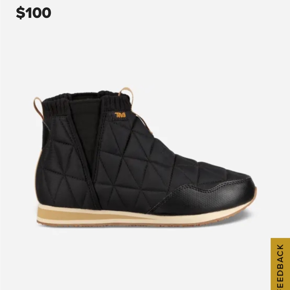 New Teva Ember Mid Boot Quilted Black Womens 9 - Picture 2 of 15